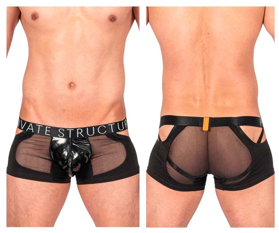 Private Structure LCUT4420 Alpha Low Waist Mesh Back Jockstrap Trunks Color Black - DealByEthan.gay loves Private Structure