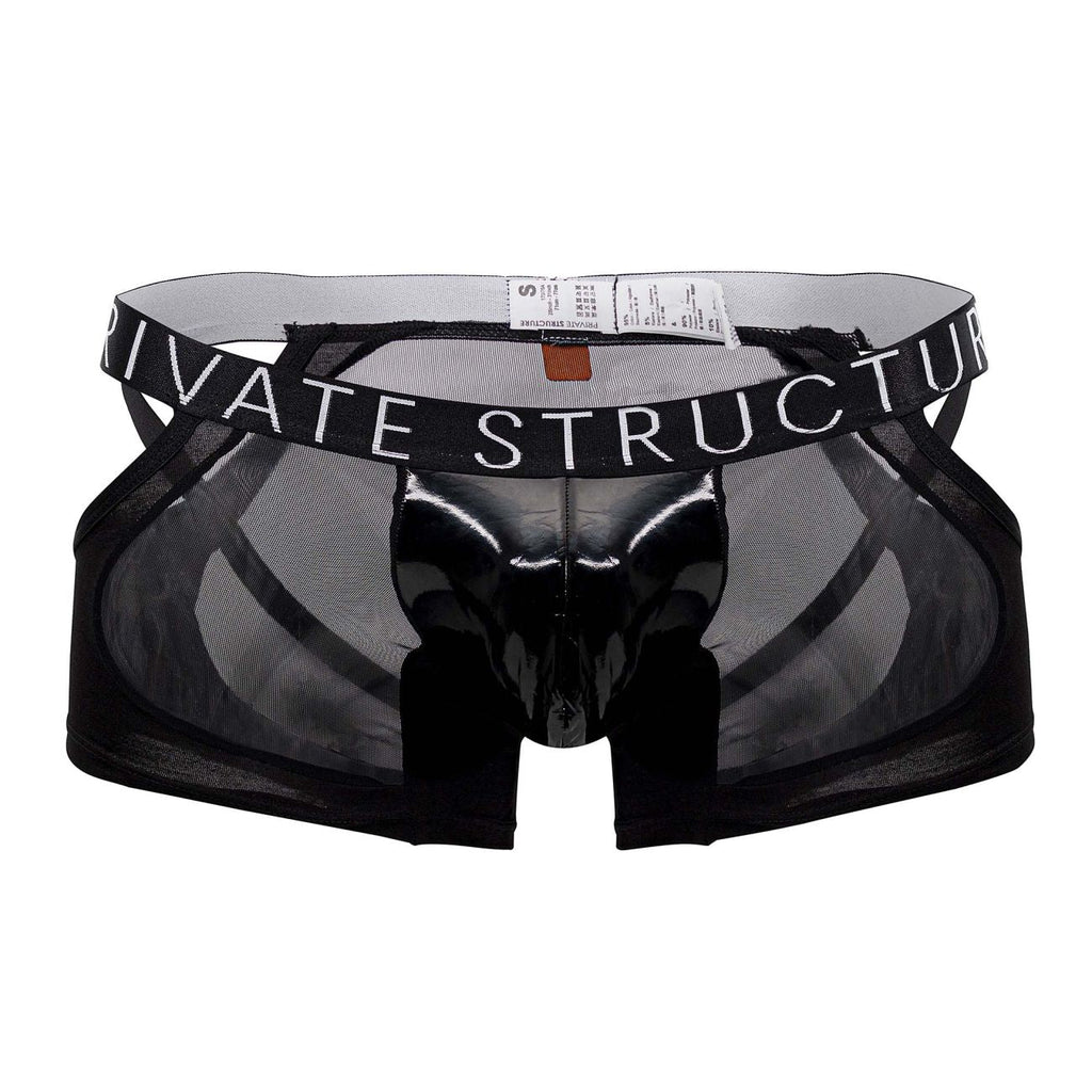 Private Structure LCUT4420 Alpha Low Waist Mesh Back Jockstrap Trunks Color Black - DealByEthan.gay loves Private Structure