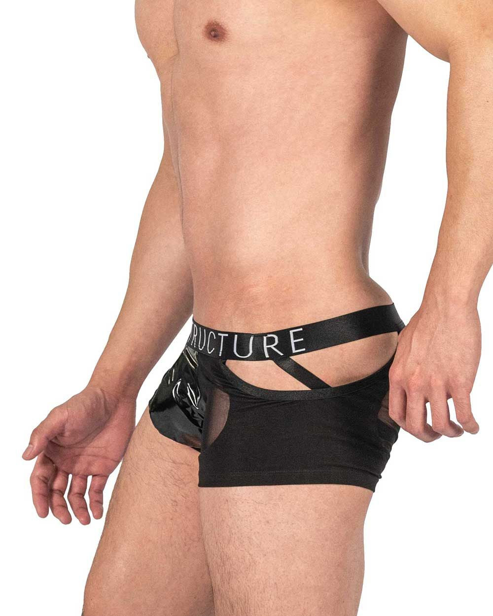Private Structure LCUT4420 Alpha Low Waist Mesh Back Jockstrap Trunks Color Black - DealByEthan.gay loves Private Structure