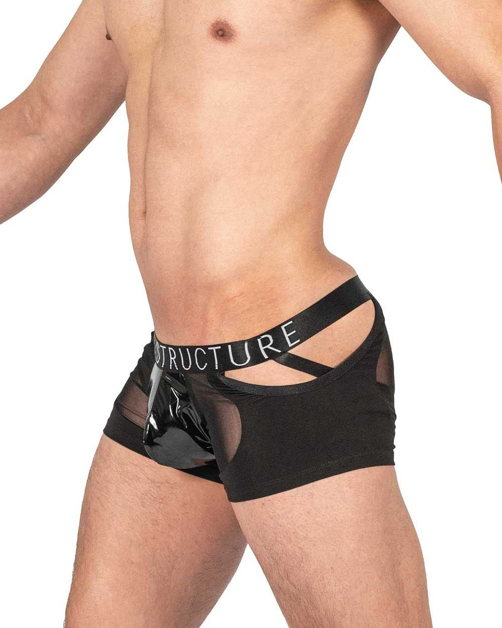 Private Structure LCUT4420 Alpha Low Waist Mesh Back Jockstrap Trunks Color Black - DealByEthan.gay loves Private Structure