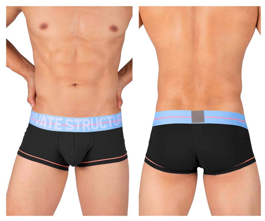 Private Structure MOUX4103 Mo Lite Mid Waist Trunks Color Black - DealByEthan.gay loves Private Structure