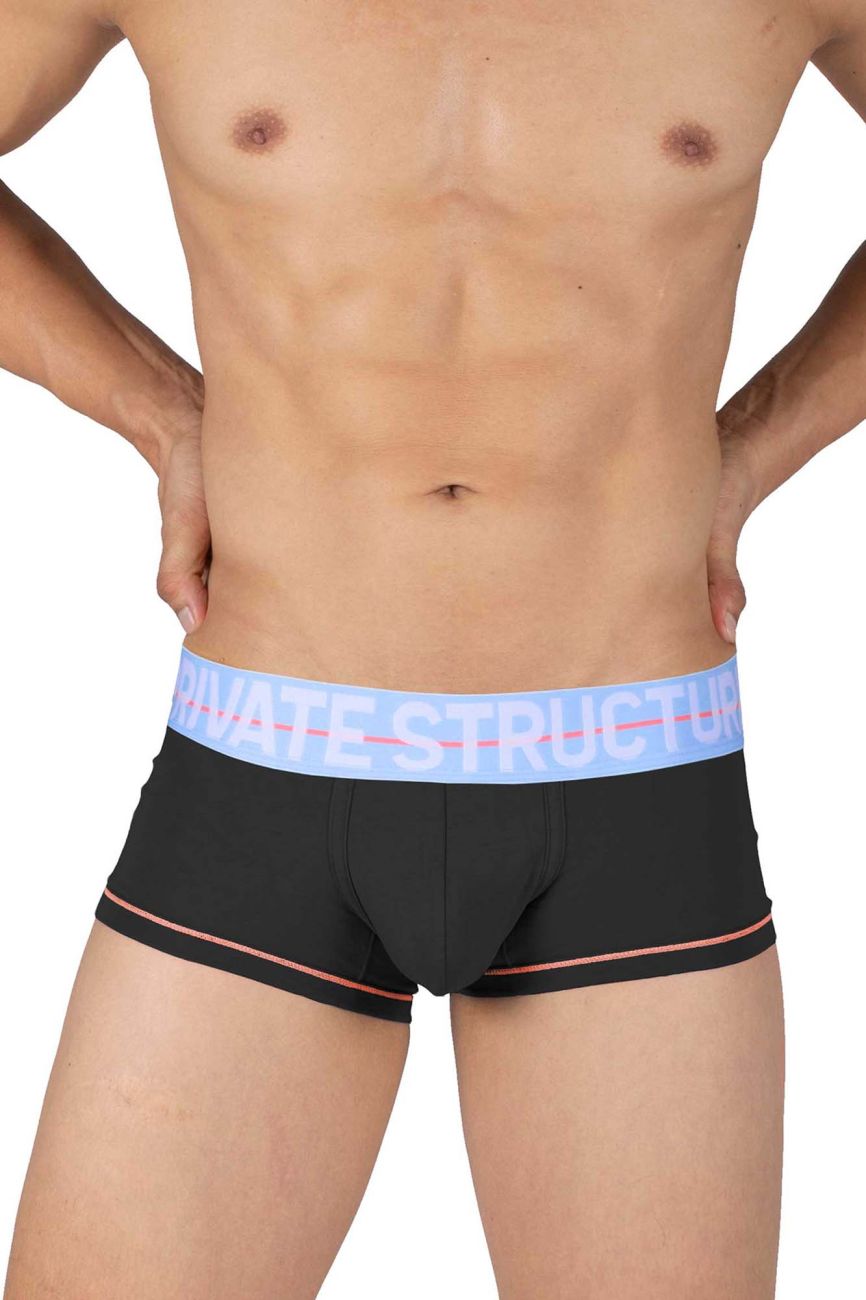 Private Structure MOUX4103 Mo Lite Mid Waist Trunks Color Black - DealByEthan.gay loves Private Structure