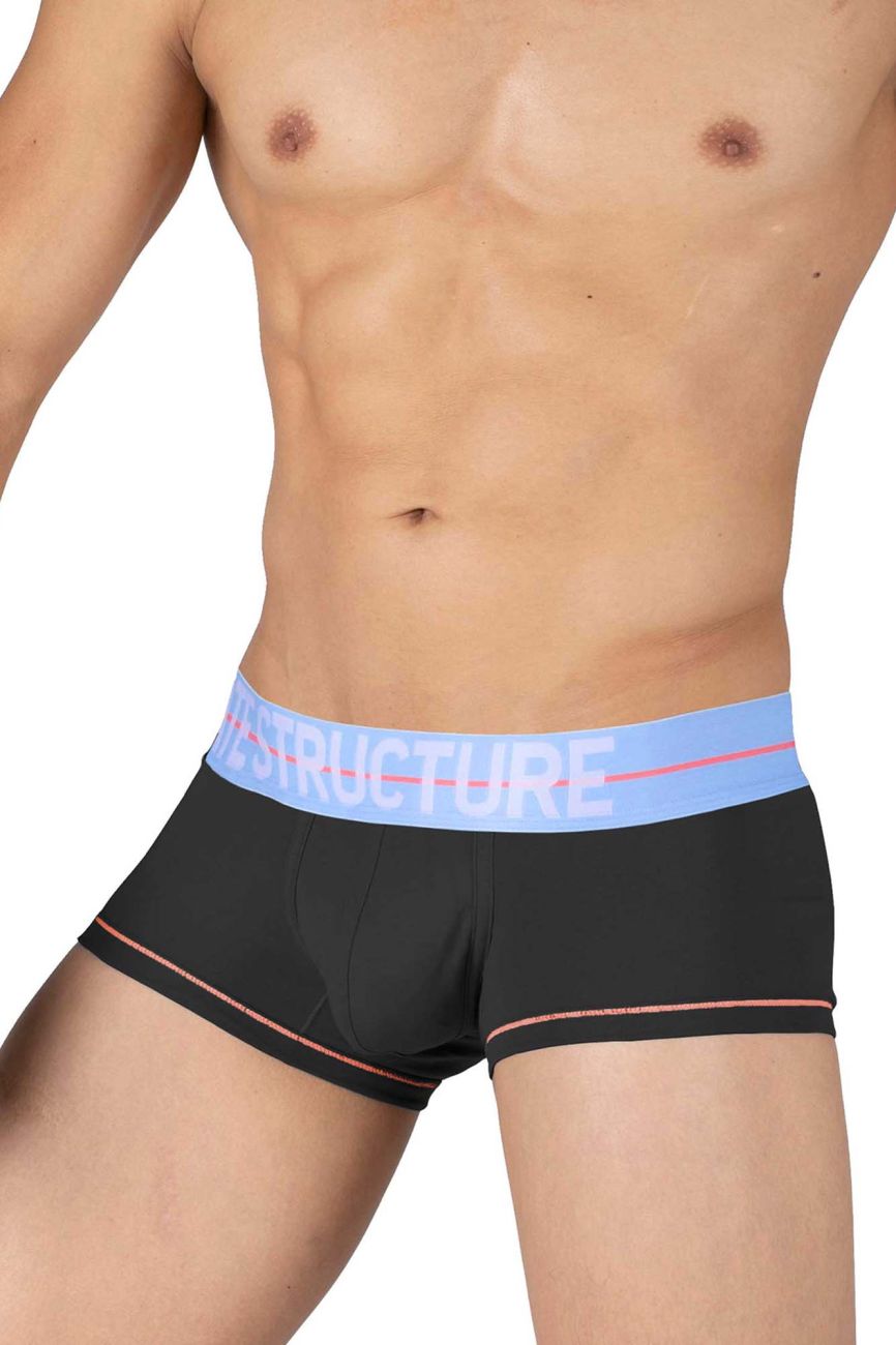 Private Structure MOUX4103 Mo Lite Mid Waist Trunks Color Black - DealByEthan.gay loves Private Structure
