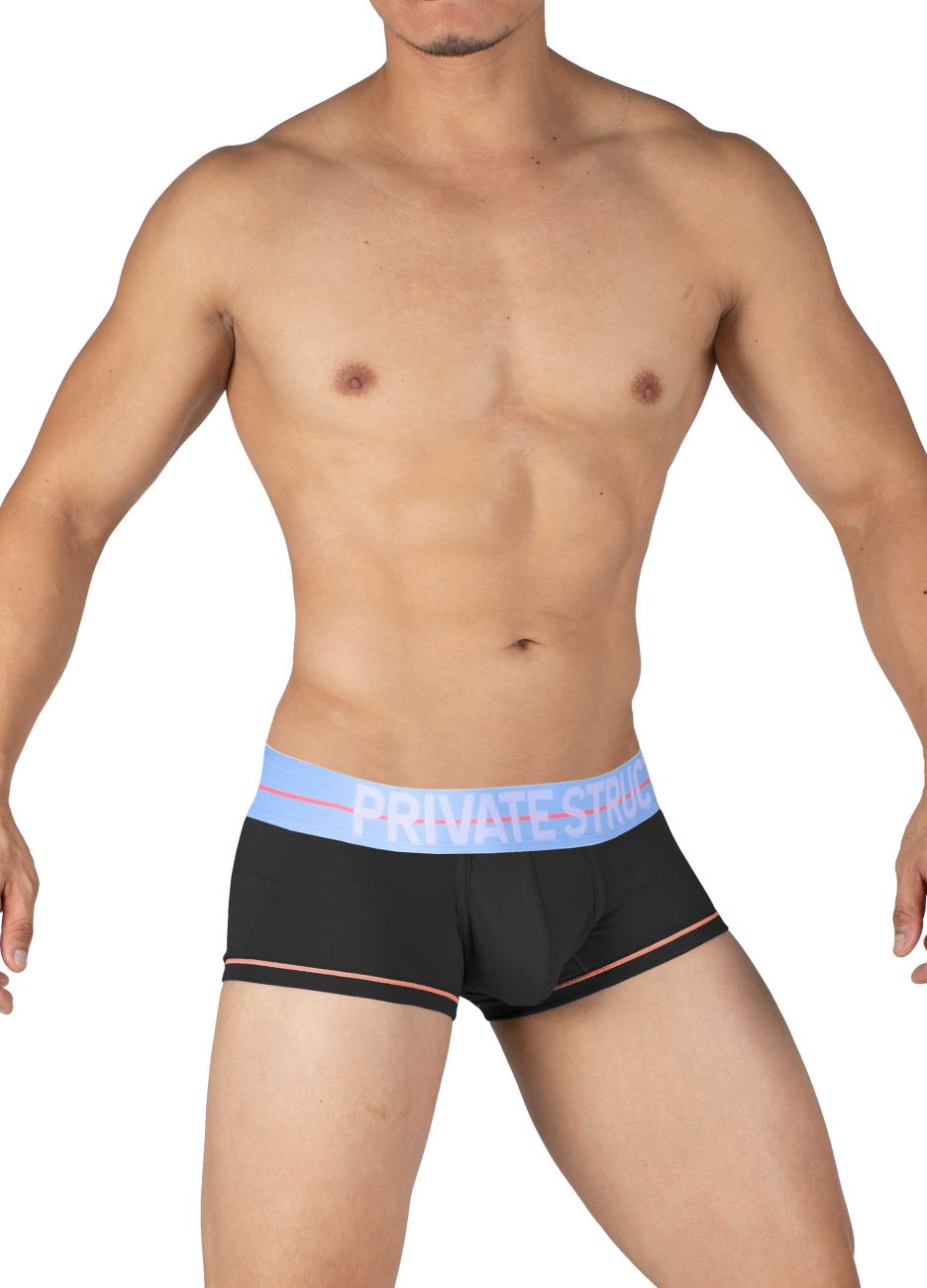 Private Structure MOUX4103 Mo Lite Mid Waist Trunks Color Black - DealByEthan.gay loves Private Structure