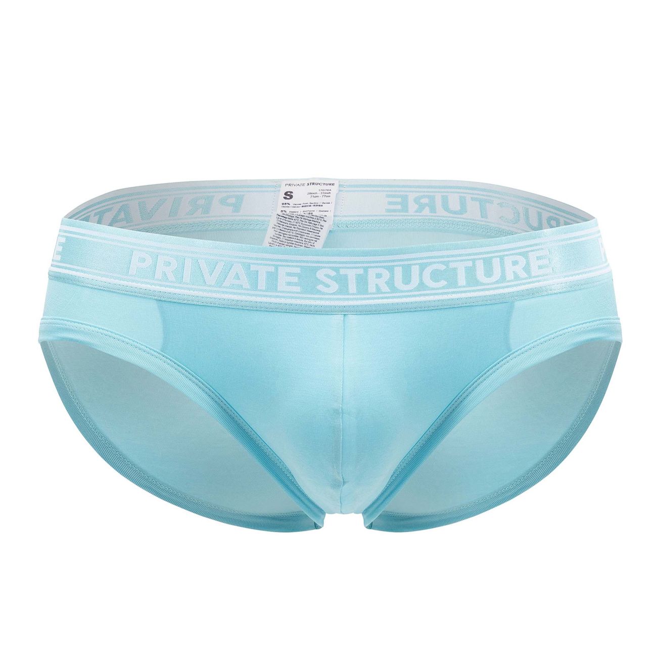 Private Structure PBUT4378 Bamboo Mid Waist Mini Briefs Color Bright Cyan - DealByEthan.gay loves Private Structure