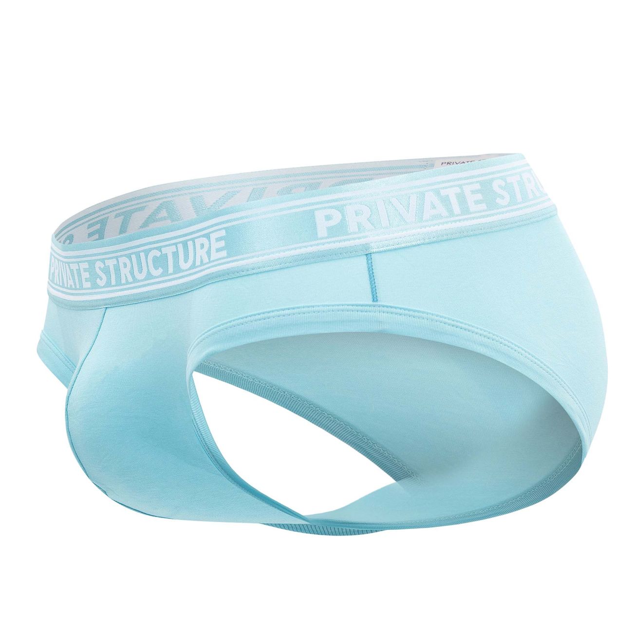 Private Structure PBUT4378 Bamboo Mid Waist Mini Briefs Color Bright Cyan - DealByEthan.gay loves Private Structure