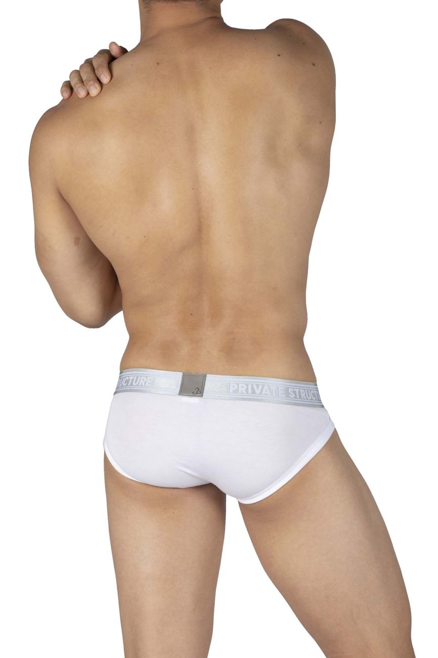 Private Structure PBUT4378 Bamboo Mid Waist Mini Briefs Color Bright White - DealByEthan.gay loves Private Structure