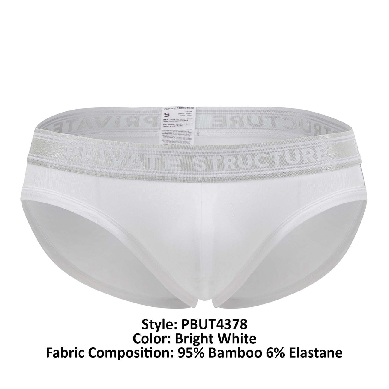 Private Structure PBUT4378 Bamboo Mid Waist Mini Briefs Color Bright White - DealByEthan.gay loves Private Structure