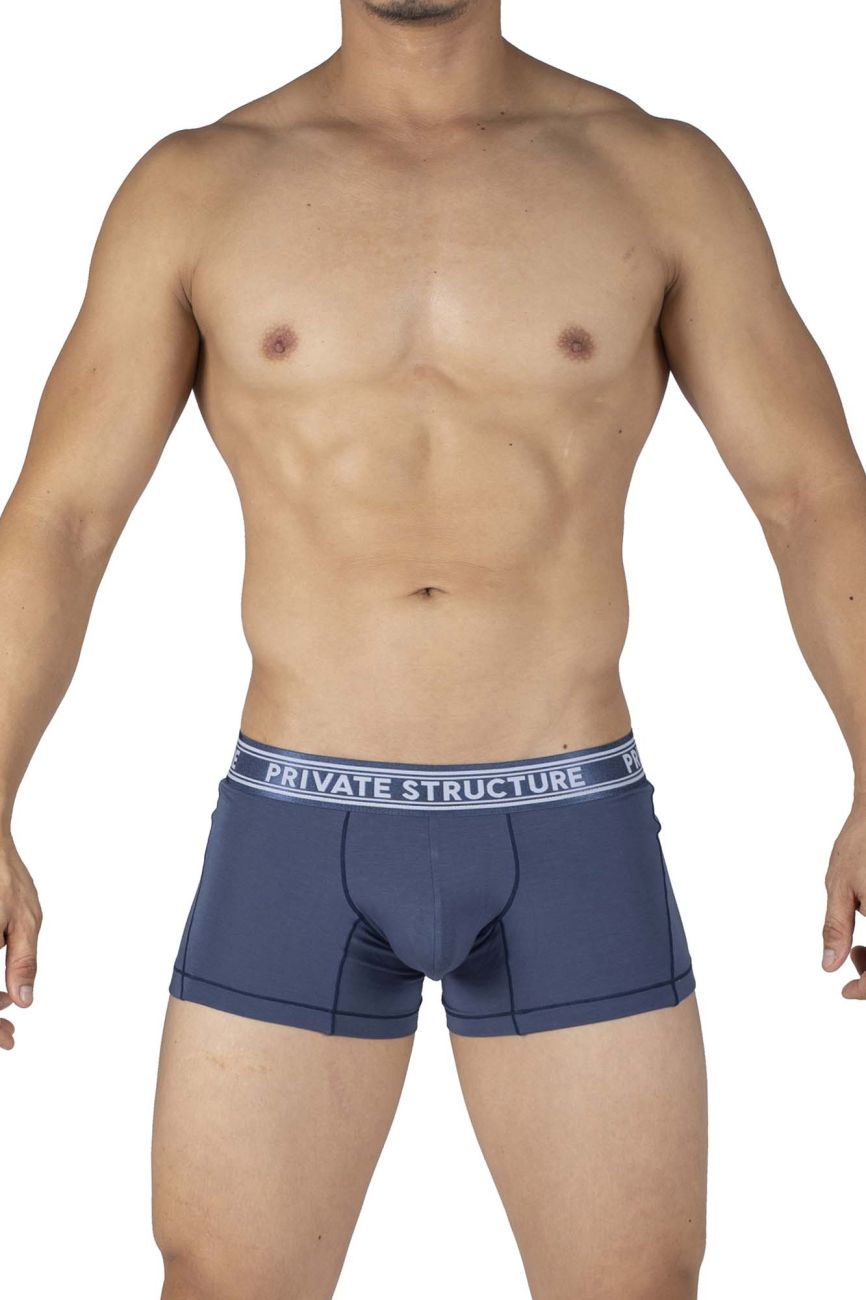 Private Structure PBUT4379 Bamboo Mid Waist Trunks Color Citadel Blue - DealByEthan.gay loves Private Structure