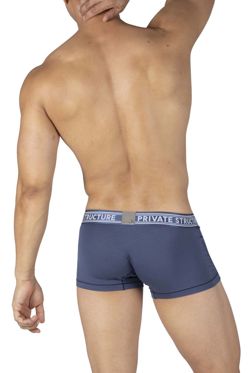 Private Structure PBUT4379 Bamboo Mid Waist Trunks Color Citadel Blue - DealByEthan.gay loves Private Structure
