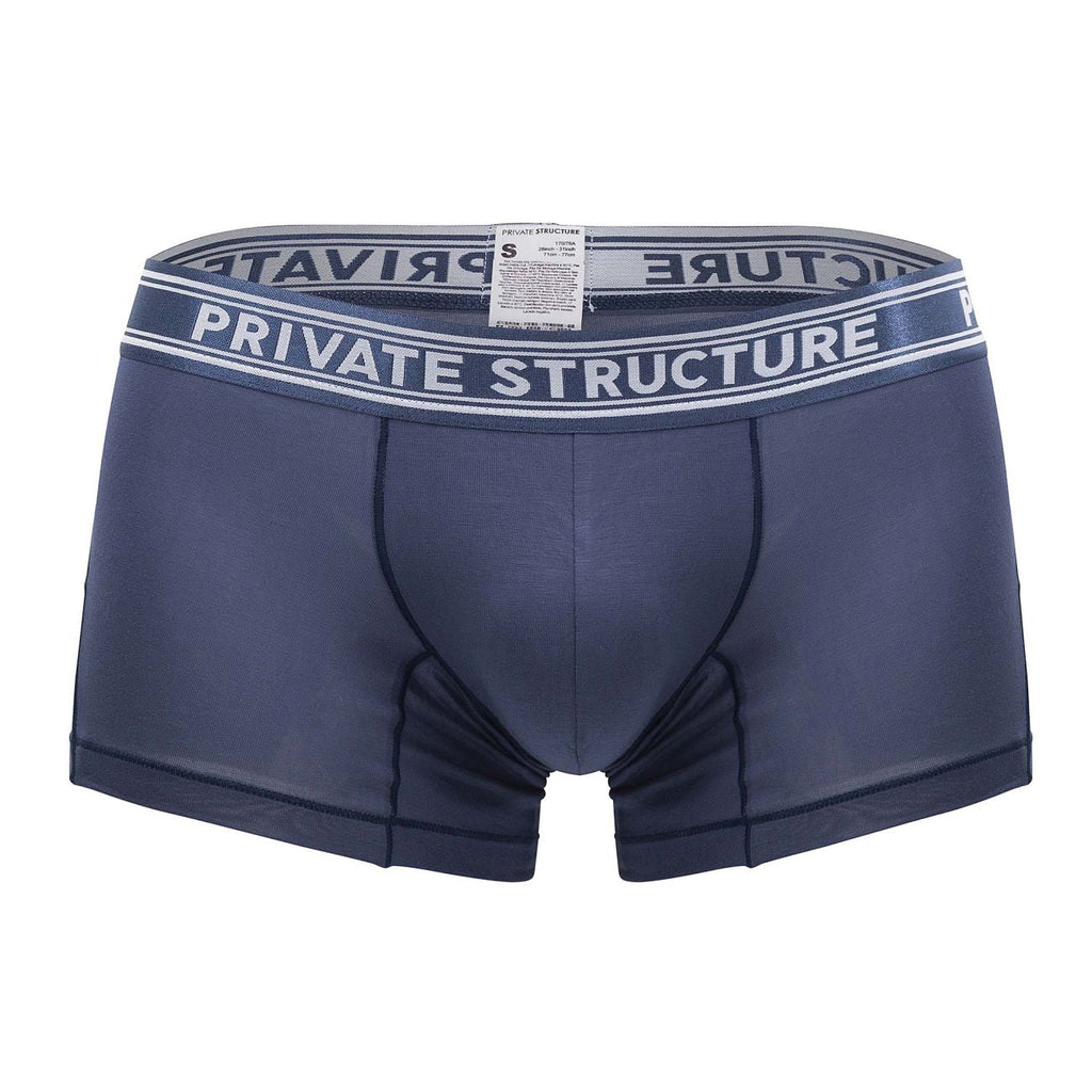 Private Structure PBUT4379 Bamboo Mid Waist Trunks Color Citadel Blue - DealByEthan.gay loves Private Structure