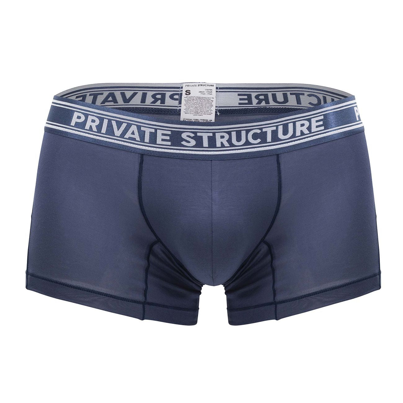 Private Structure PBUT4379 Bamboo Mid Waist Trunks Color Citadel Blue - DealByEthan.gay loves Private Structure