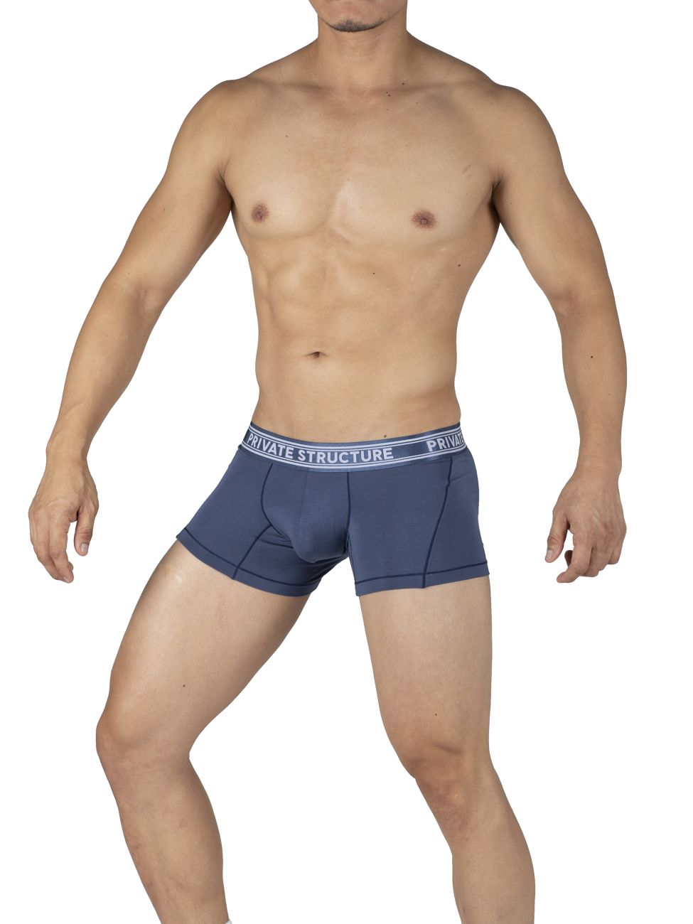 Private Structure PBUT4379 Bamboo Mid Waist Trunks Color Citadel Blue - DealByEthan.gay loves Private Structure