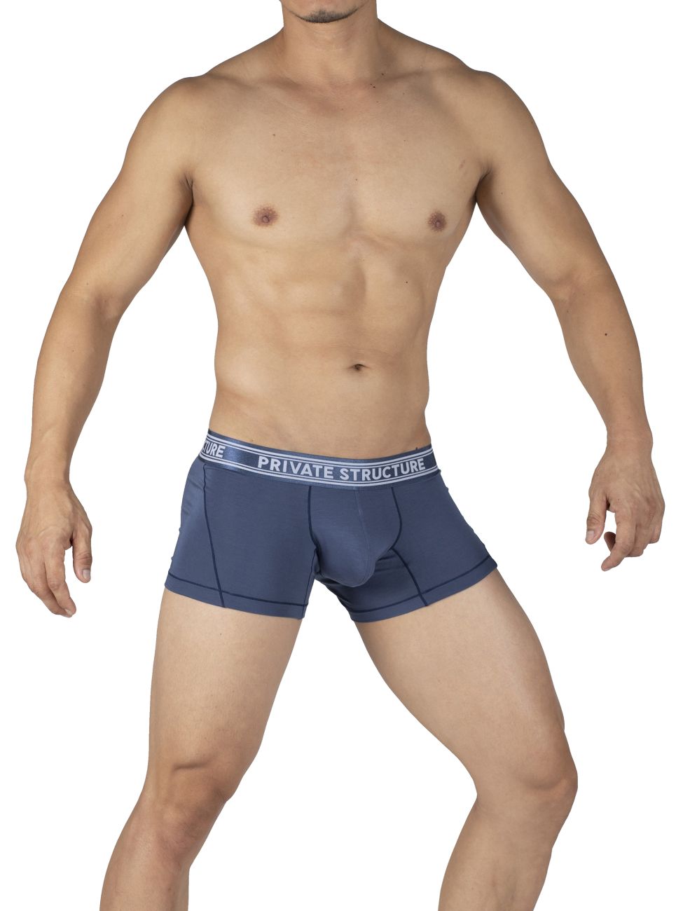 Private Structure PBUT4379 Bamboo Mid Waist Trunks Color Citadel Blue - DealByEthan.gay loves Private Structure