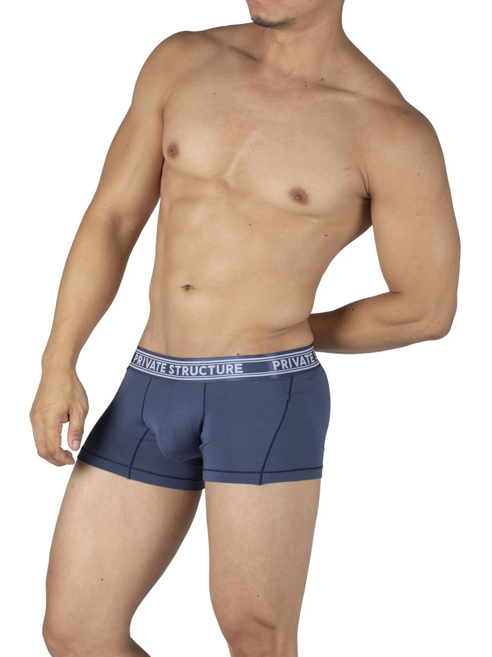 Private Structure PBUT4379 Bamboo Mid Waist Trunks Color Citadel Blue - DealByEthan.gay loves Private Structure