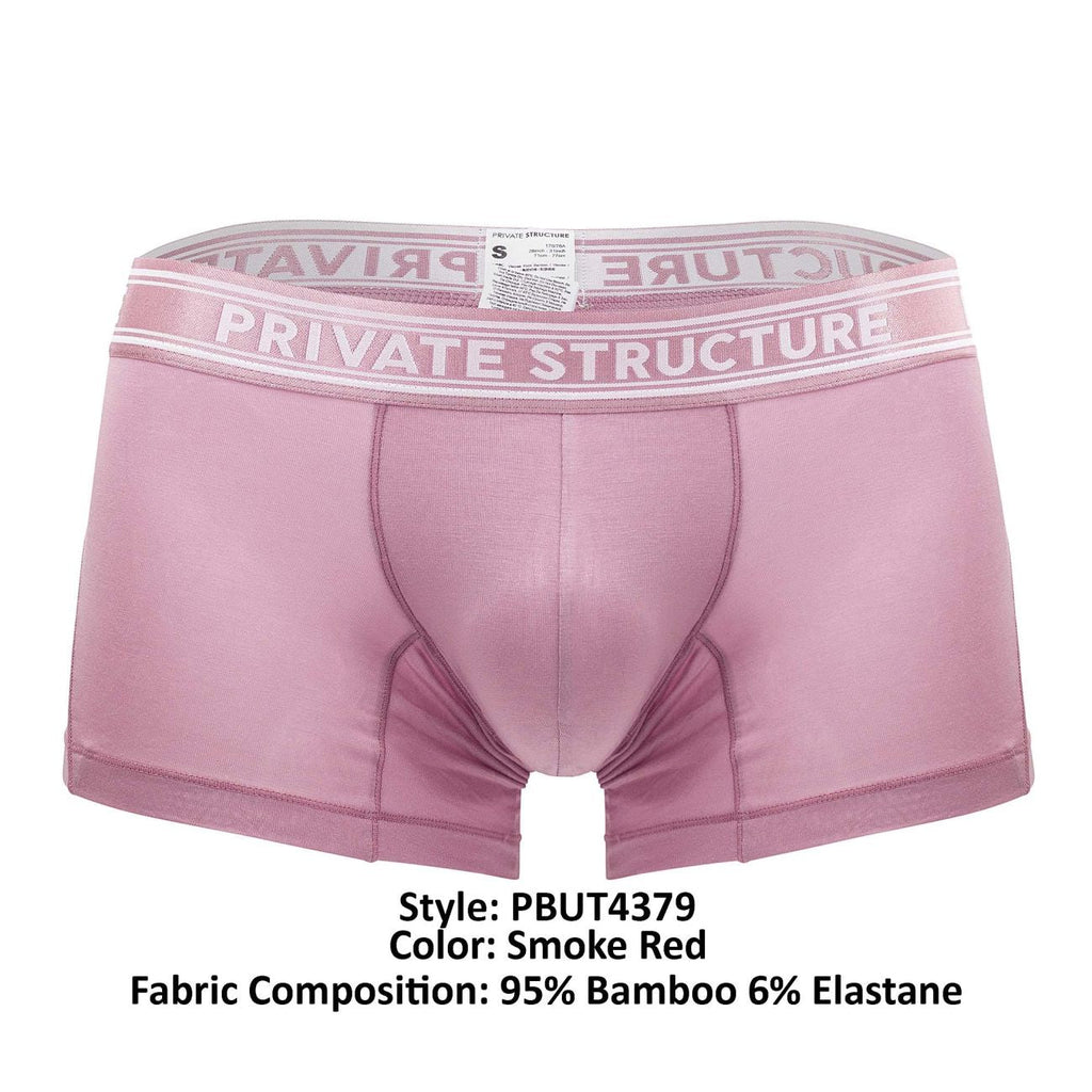 Private Structure PBUT4379 Bamboo Mid Waist Trunks Color Smoke Red - DealByEthan.gay loves Private Structure