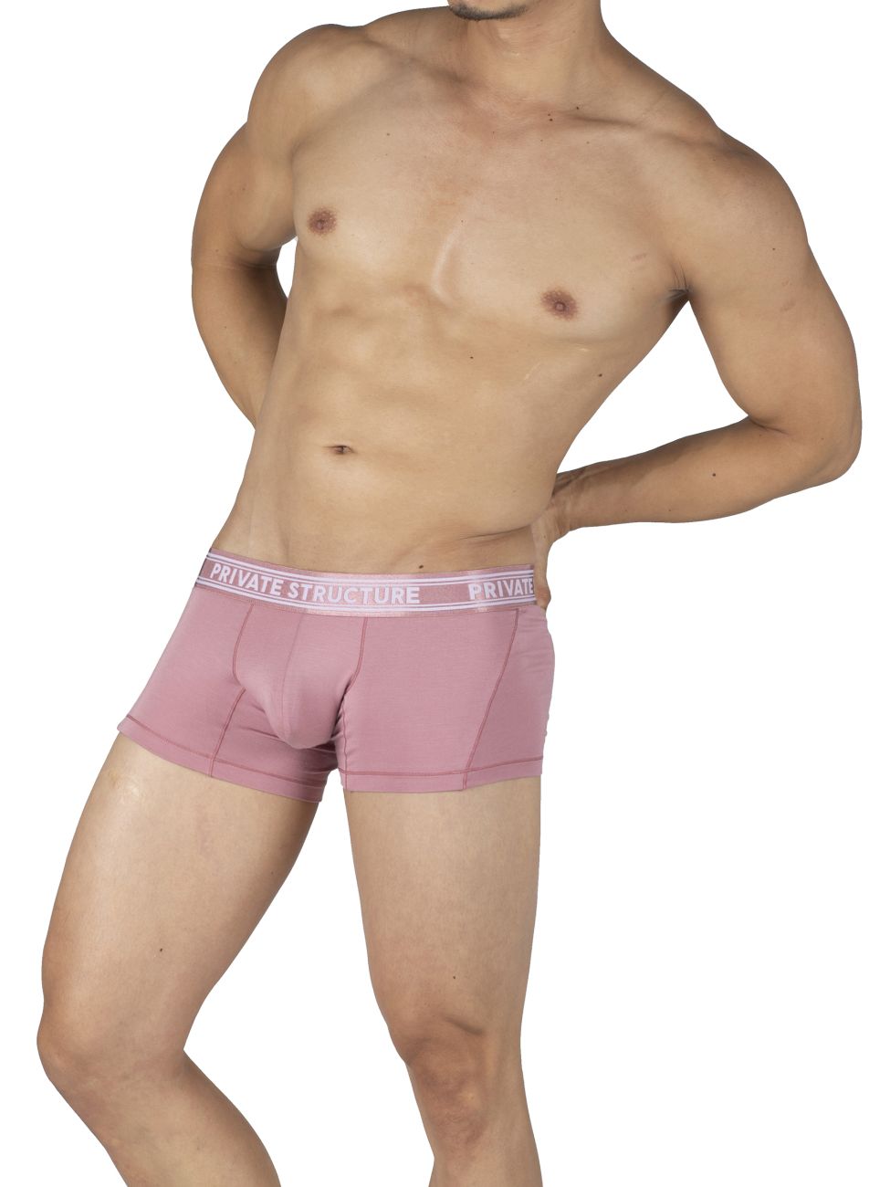 Private Structure PBUT4379 Bamboo Mid Waist Trunks Color Smoke Red - DealByEthan.gay loves Private Structure