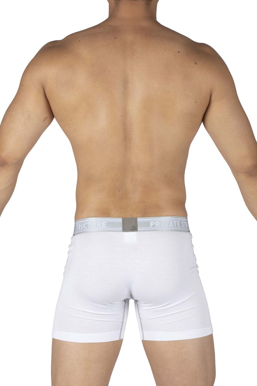 Private Structure PBUT4380 Bamboo Mid Waist Boxer Briefs Color Bright White - DealByEthan.gay loves Private Structure
