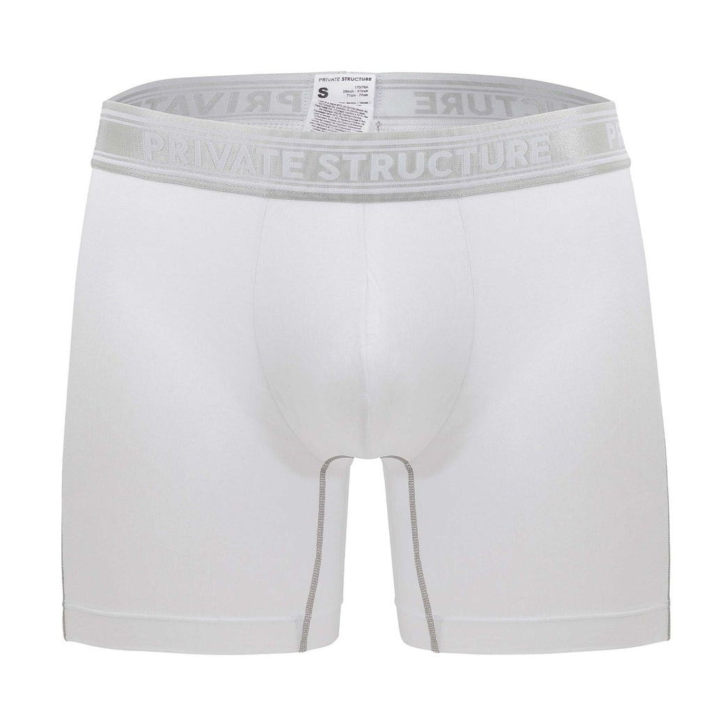 Private Structure PBUT4380 Bamboo Mid Waist Boxer Briefs Color Bright White - DealByEthan.gay loves Private Structure