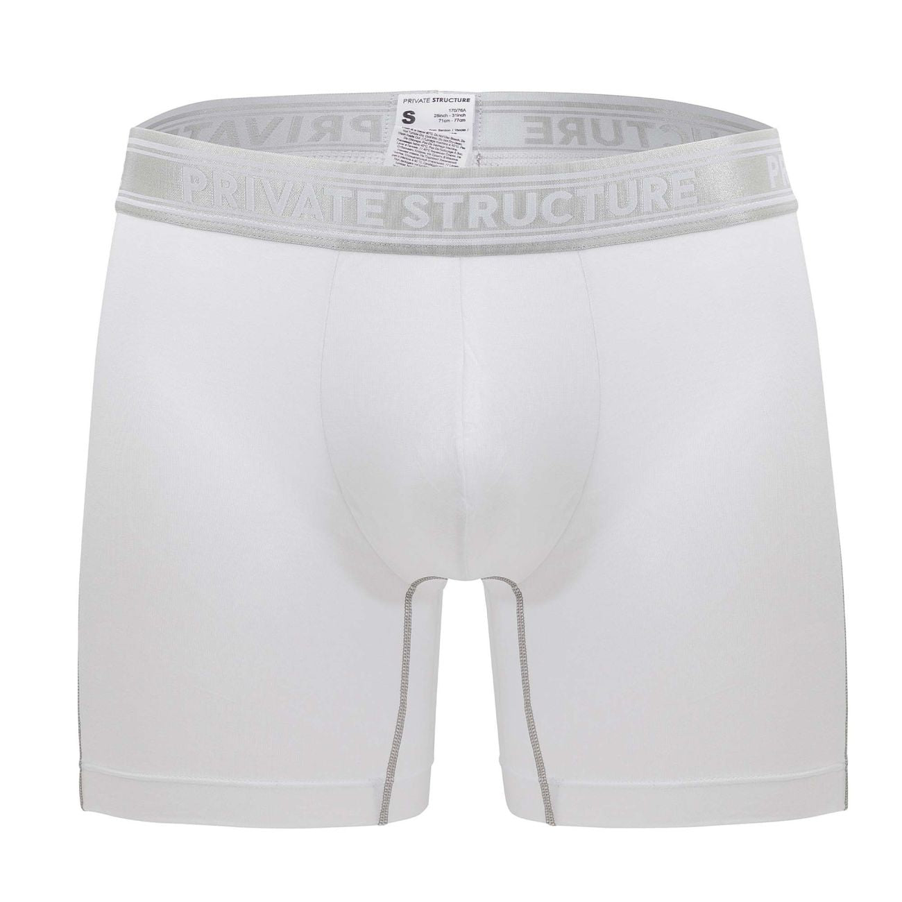 Private Structure PBUT4380 Bamboo Mid Waist Boxer Briefs Color Bright White - DealByEthan.gay loves Private Structure