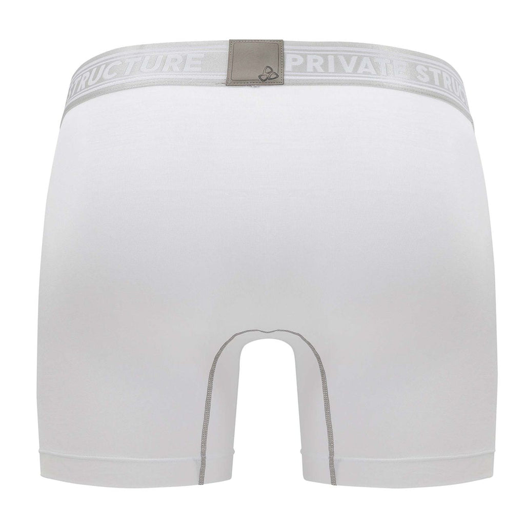 Private Structure PBUT4380 Bamboo Mid Waist Boxer Briefs Color Bright White - DealByEthan.gay loves Private Structure