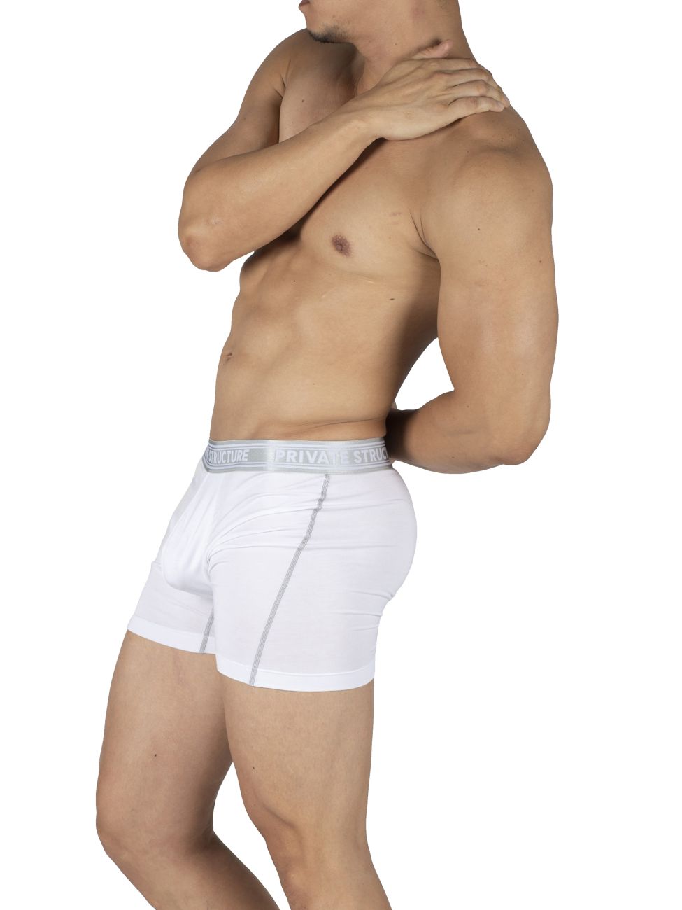 Private Structure PBUT4380 Bamboo Mid Waist Boxer Briefs Color Bright White - DealByEthan.gay loves Private Structure