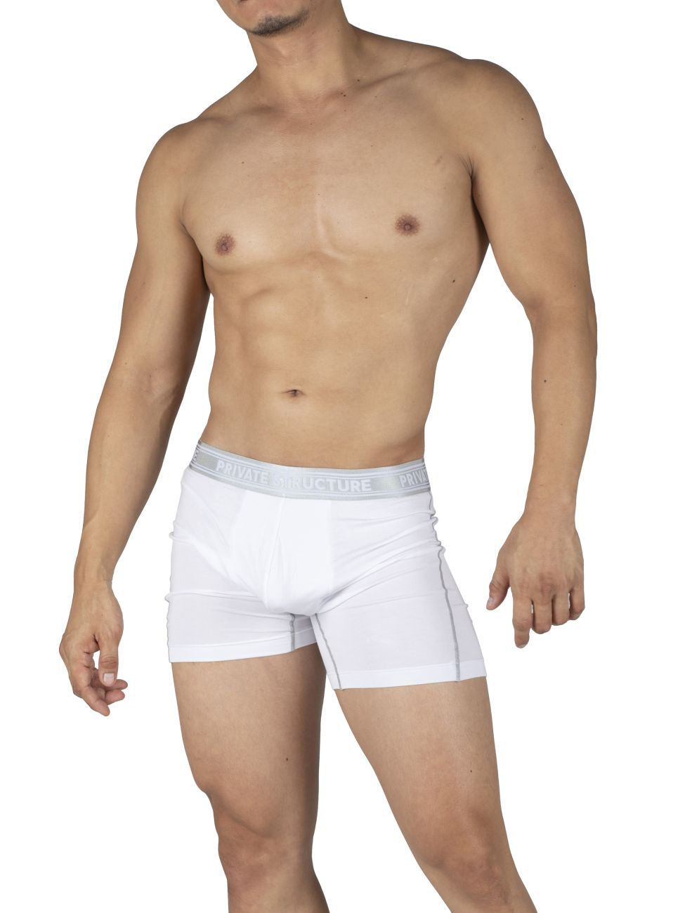 Private Structure PBUT4380 Bamboo Mid Waist Boxer Briefs Color Bright White - DealByEthan.gay loves Private Structure
