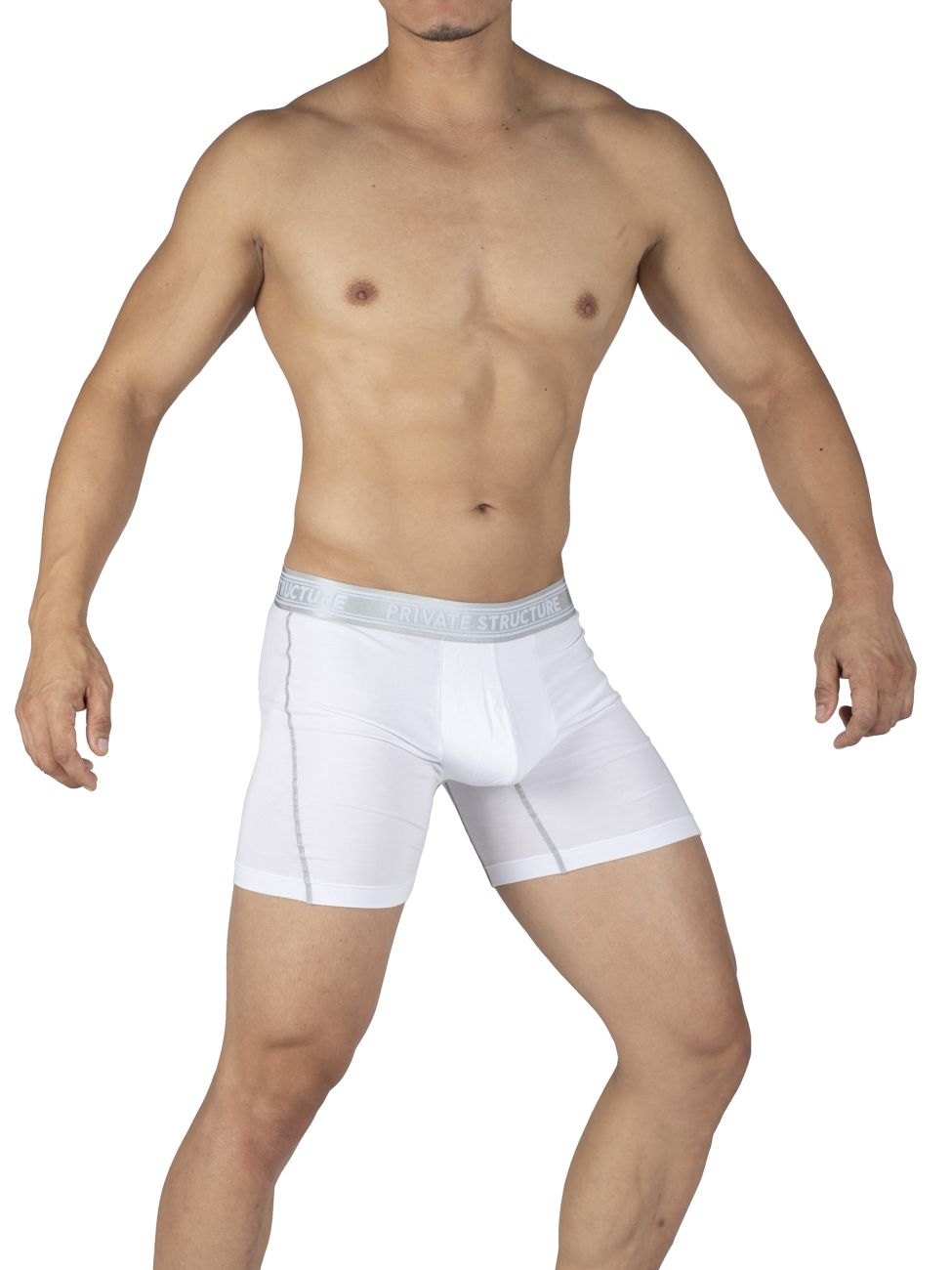 Private Structure PBUT4380 Bamboo Mid Waist Boxer Briefs Color Bright White - DealByEthan.gay loves Private Structure