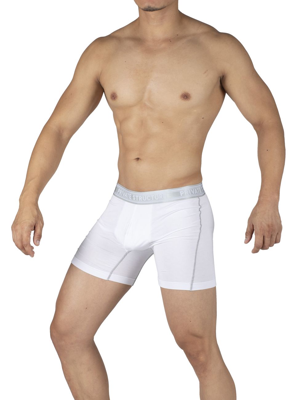 Private Structure PBUT4380 Bamboo Mid Waist Boxer Briefs Color Bright White - DealByEthan.gay loves Private Structure