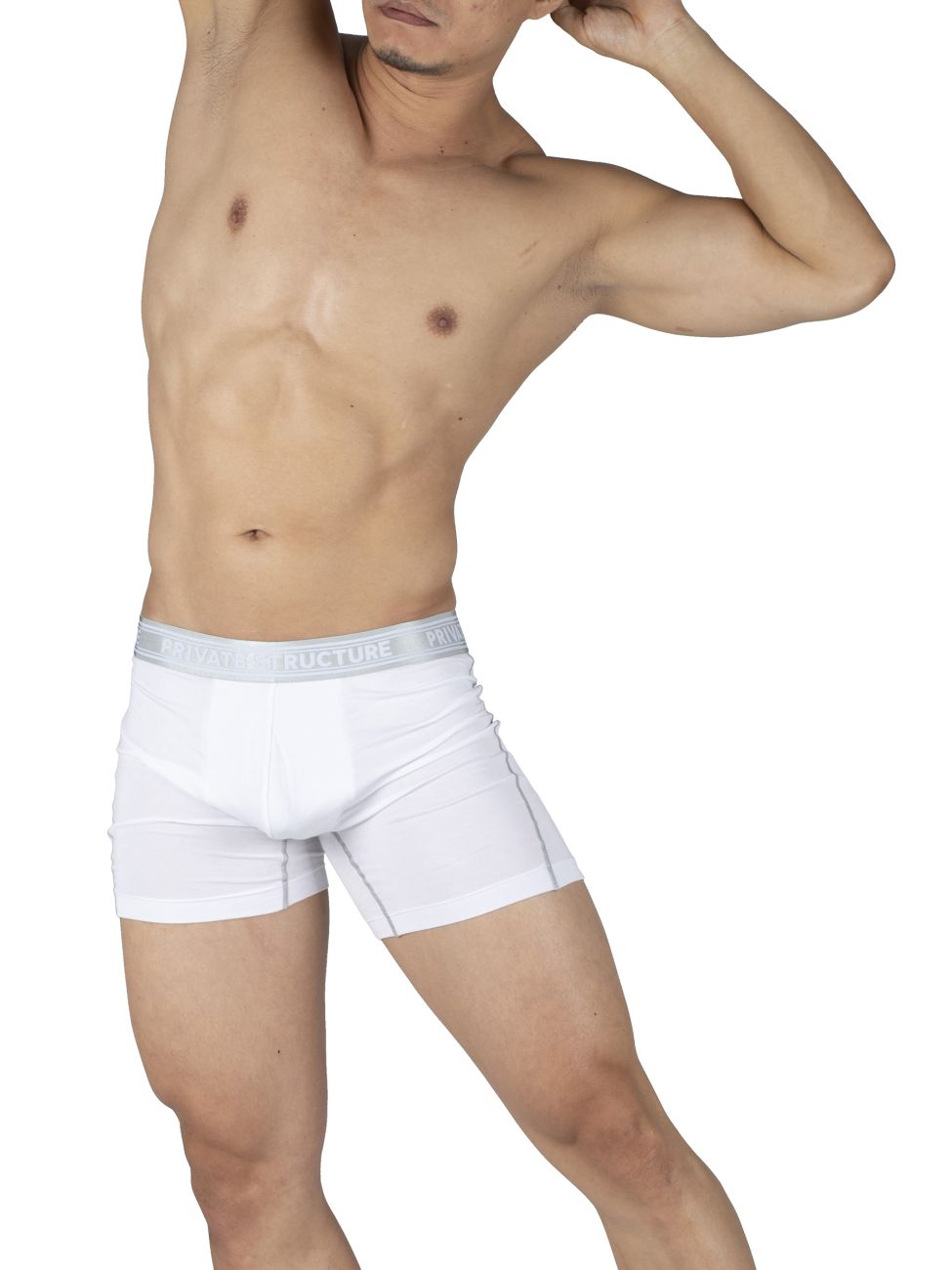 Private Structure PBUT4380 Bamboo Mid Waist Boxer Briefs Color Bright White - DealByEthan.gay loves Private Structure