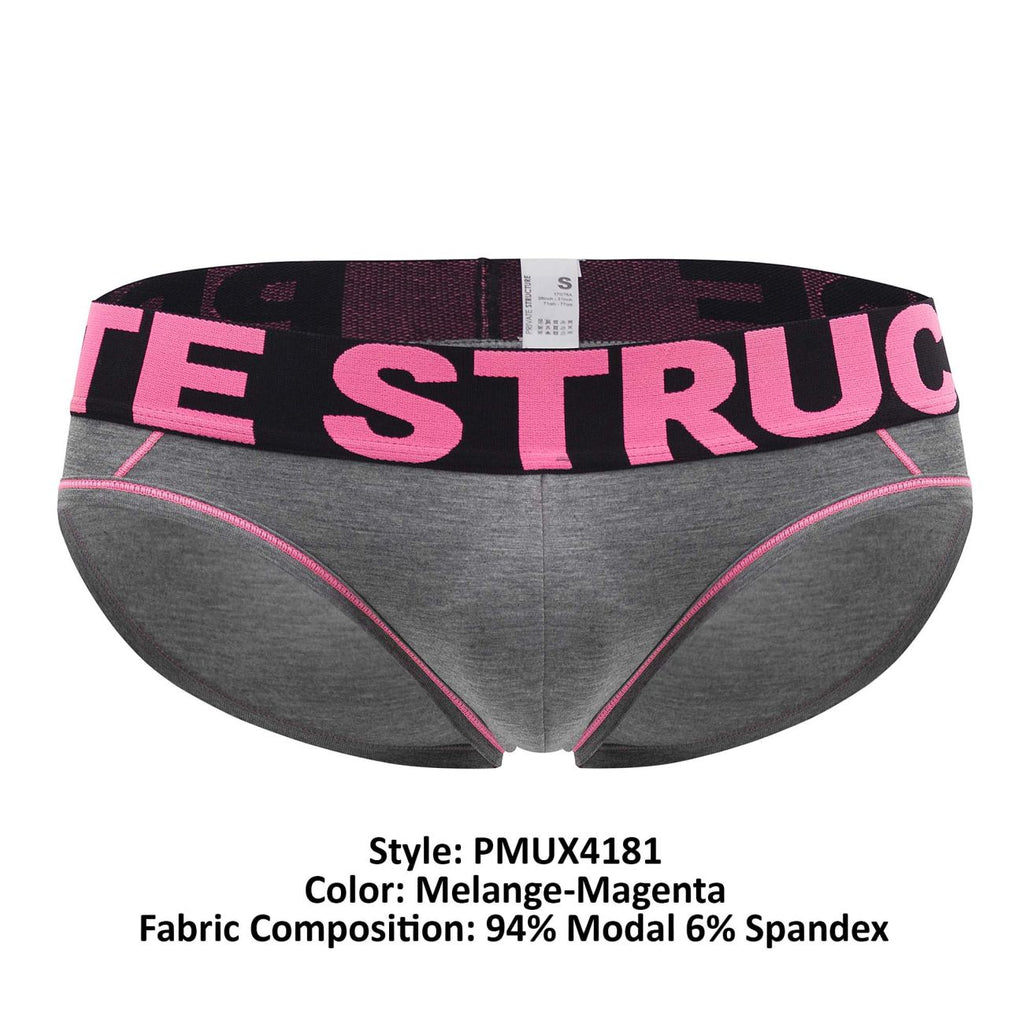 Private Structure PMUX4181 Modality Mini Briefs Color Melange-Magenta - DealByEthan.gay loves Private Structure