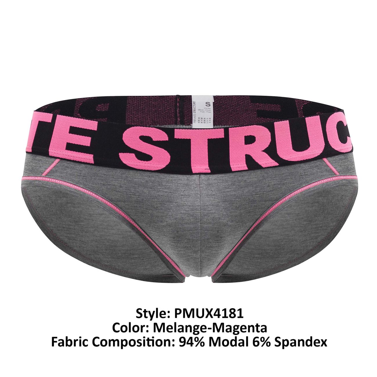 Private Structure PMUX4181 Modality Mini Briefs Color Melange-Magenta - DealByEthan.gay loves Private Structure