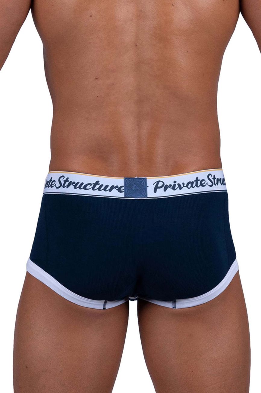 Private Structure SCUS4530 Classic Mid Waist Trunks Color Navy - DealByEthan.gay loves Private Structure