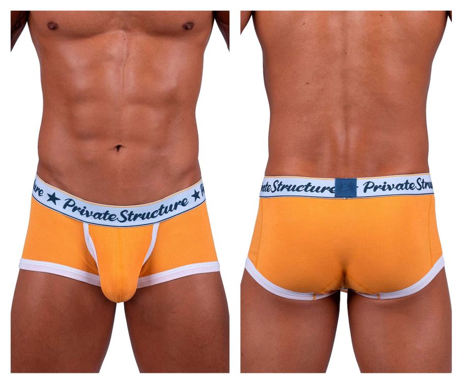 Private Structure SCUS4530 Classic Mid Waist Trunks Color Orange - DealByEthan.gay loves Private Structure