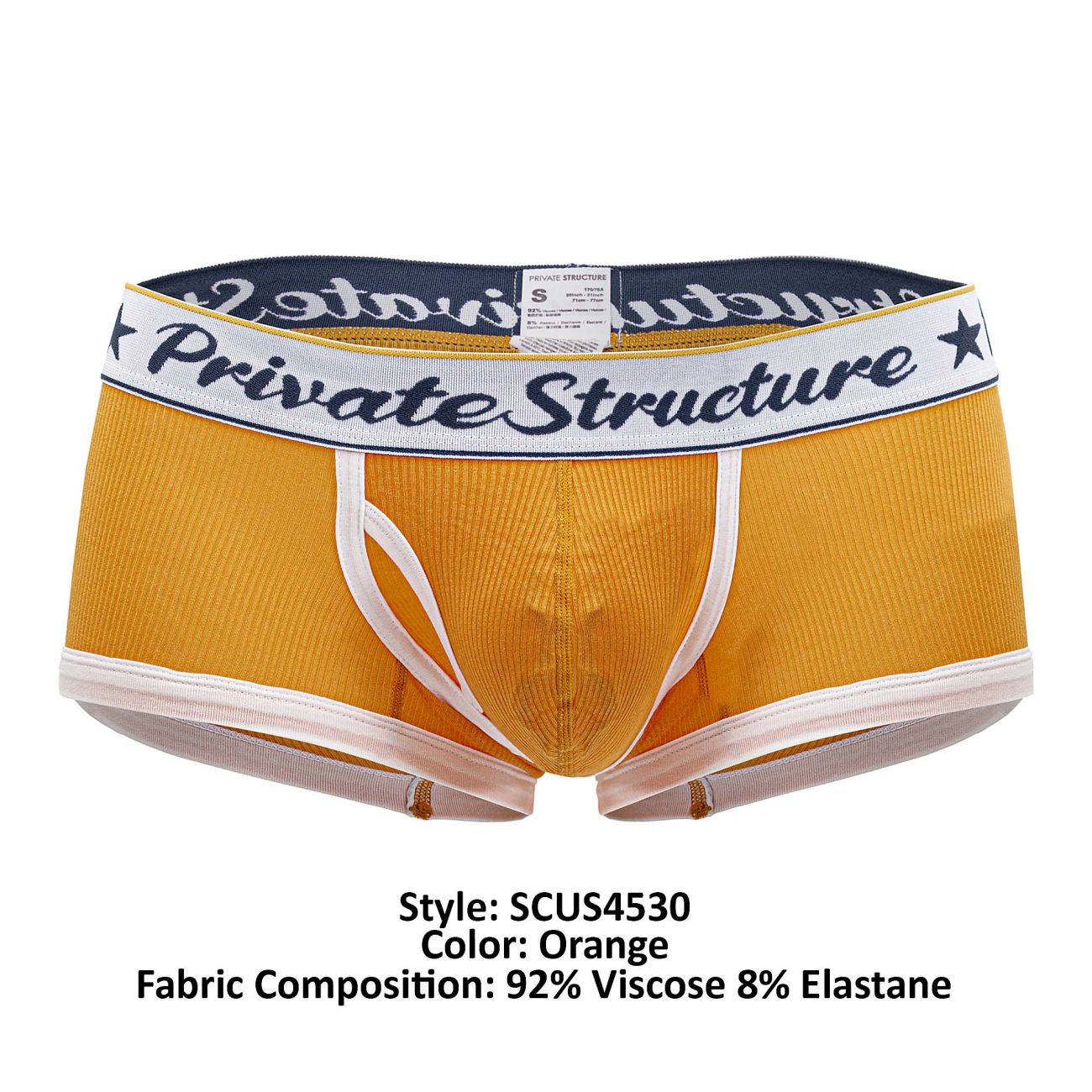 Private Structure SCUS4530 Classic Mid Waist Trunks Color Orange - DealByEthan.gay loves Private Structure