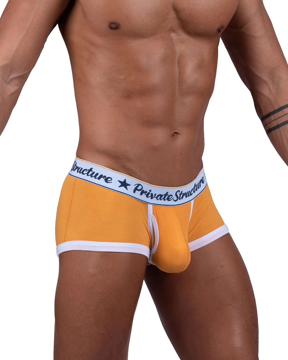 Private Structure SCUS4530 Classic Mid Waist Trunks Color Orange - DealByEthan.gay loves Private Structure
