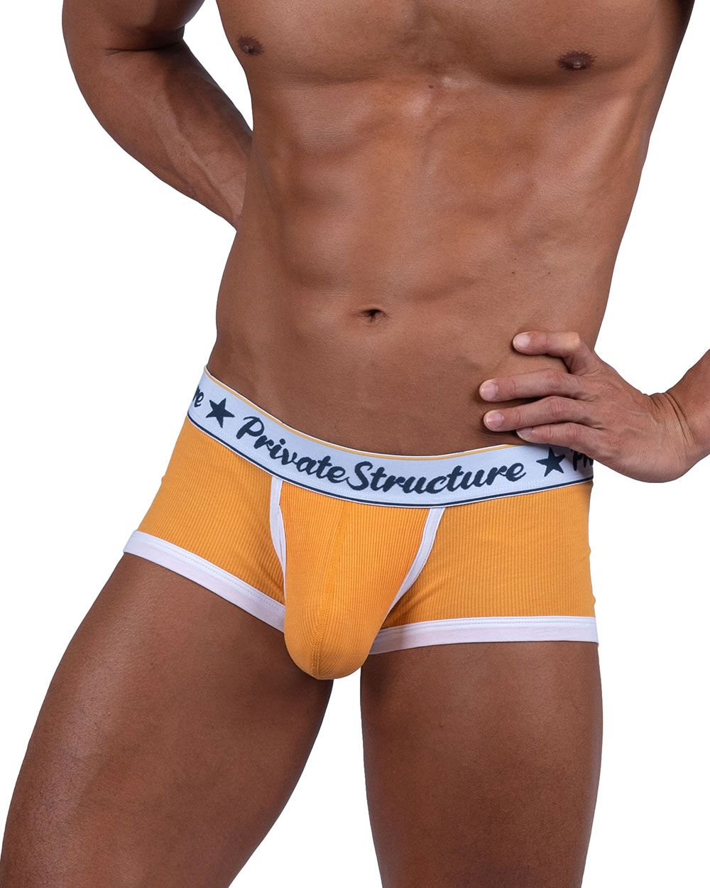 Private Structure SCUS4530 Classic Mid Waist Trunks Color Orange - DealByEthan.gay loves Private Structure