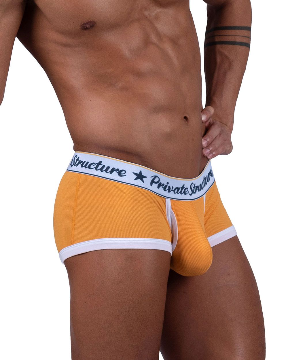 Private Structure SCUS4530 Classic Mid Waist Trunks Color Orange - DealByEthan.gay loves Private Structure