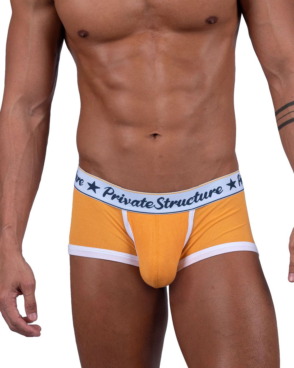 Private Structure SCUS4530 Classic Mid Waist Trunks Color Orange - DealByEthan.gay loves Private Structure