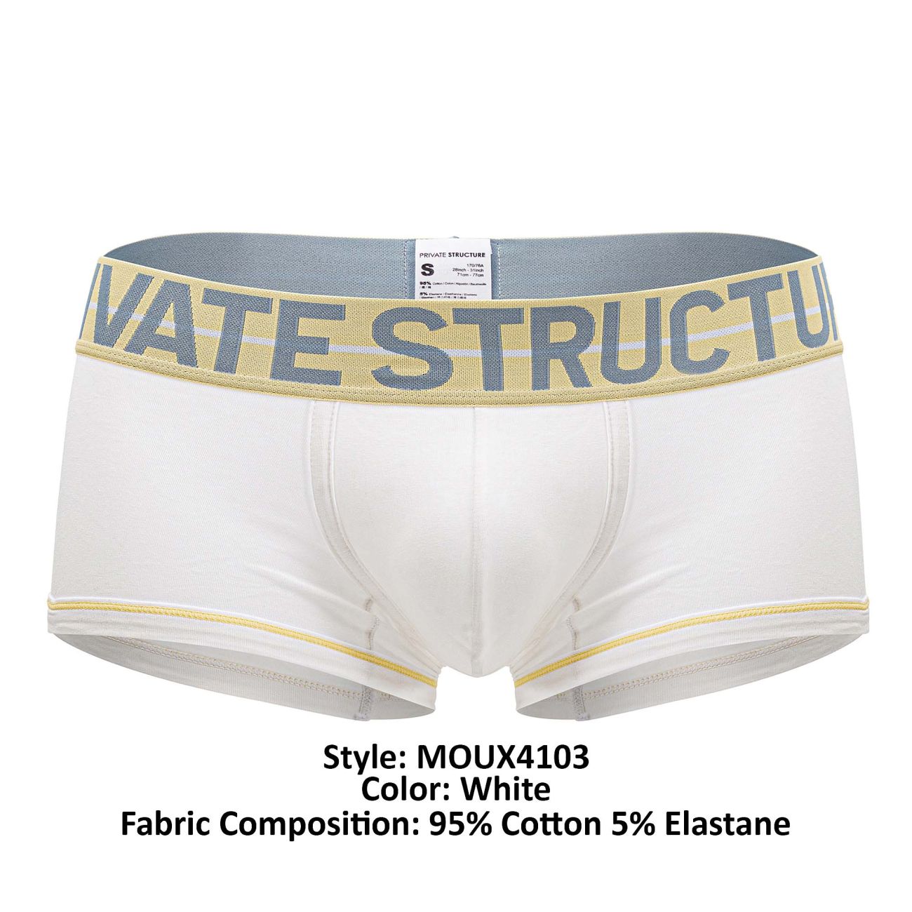 Private Structure MOUX4103 Mo Lite Mid Waist Trunks Farbe Weiß