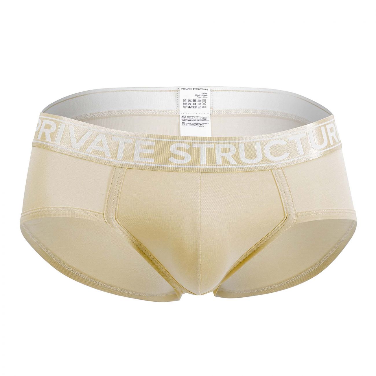 Briefs de bambú de platino de estructura privada PBUZ3748 Color caqui pálido