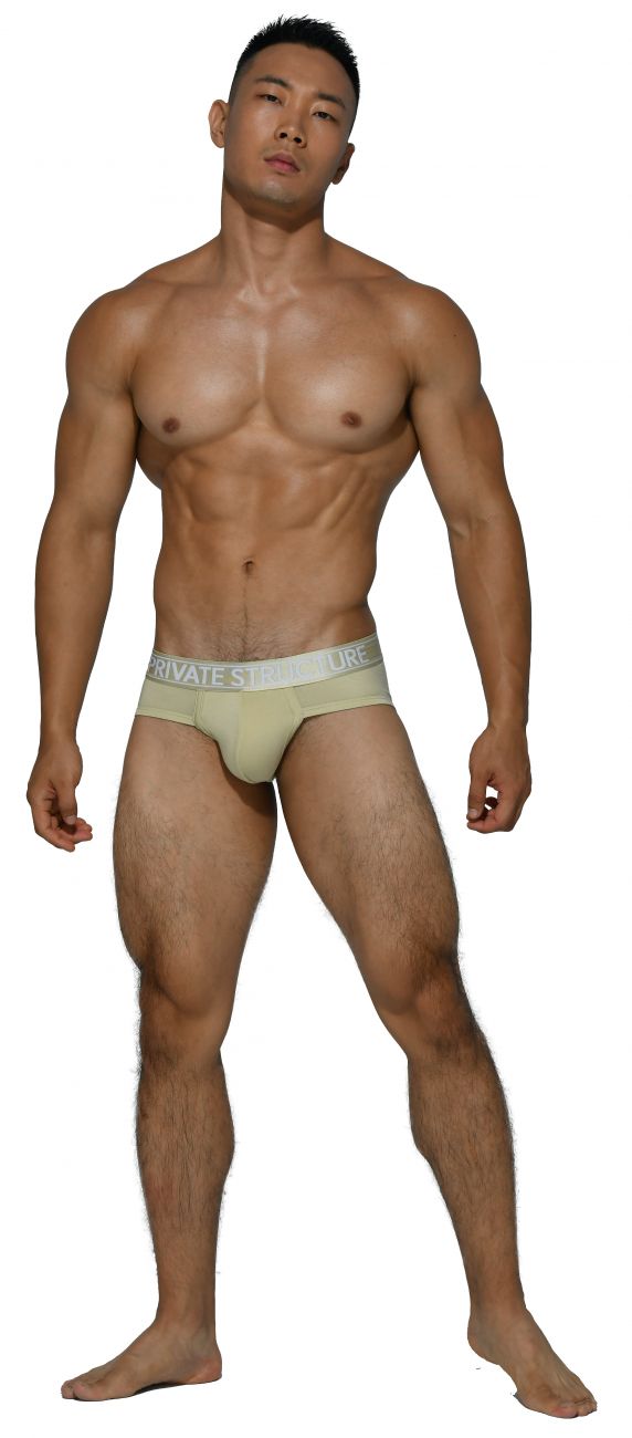 Briefs de bambú de platino de estructura privada PBUZ3748 Color caqui pálido