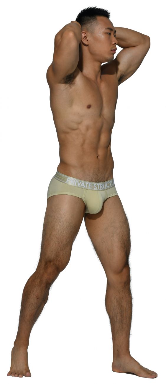 Briefs de bambú de platino de estructura privada PBUZ3748 Color caqui pálido