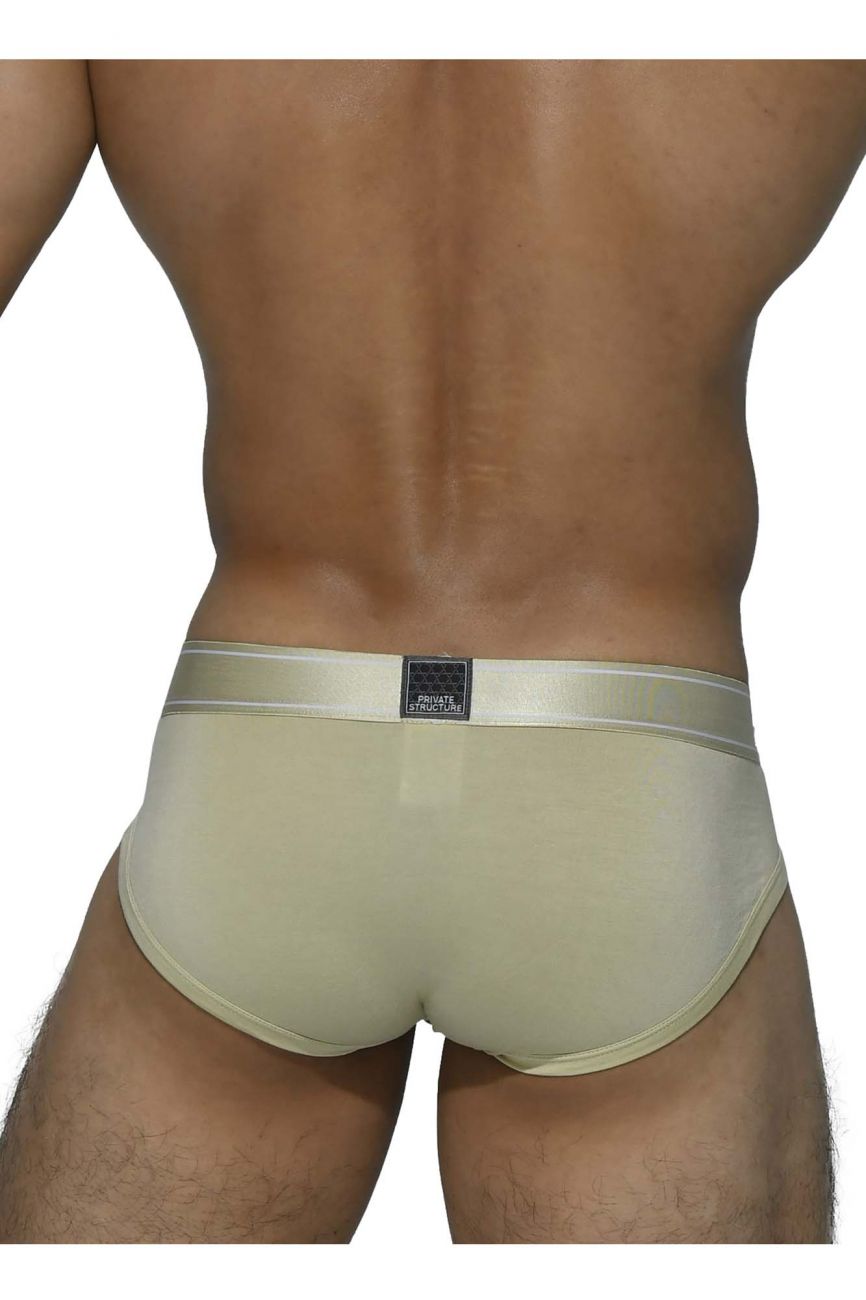 Briefs de bambú de platino de estructura privada PBUZ3748 Color caqui pálido