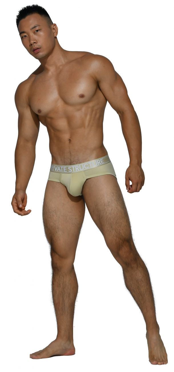 Briefs de bambú de platino de estructura privada PBUZ3748 Color caqui pálido