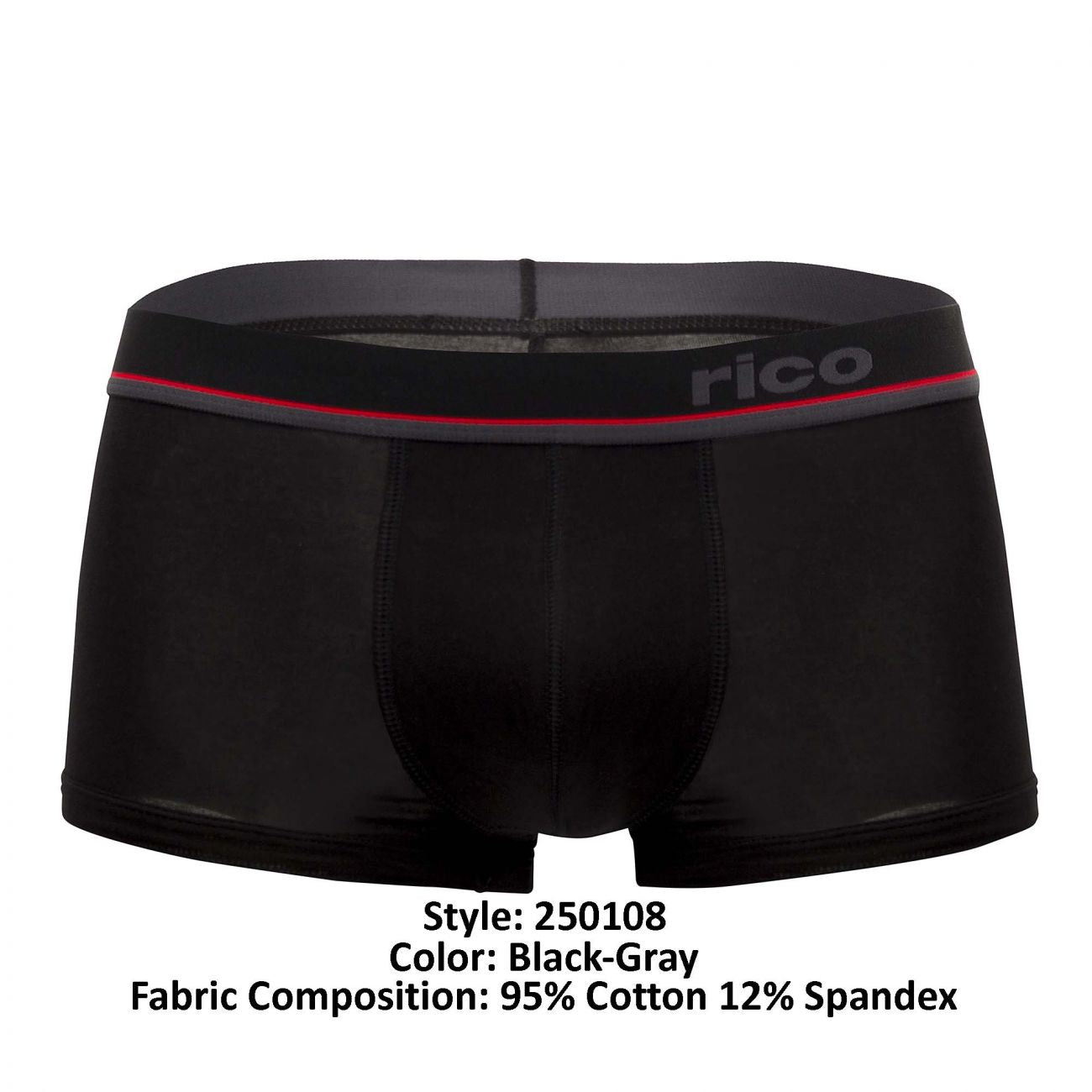 Rico 250108 3PK Brazilian Trunks Color Black-Gray - DealByEthan.gay loves Rico