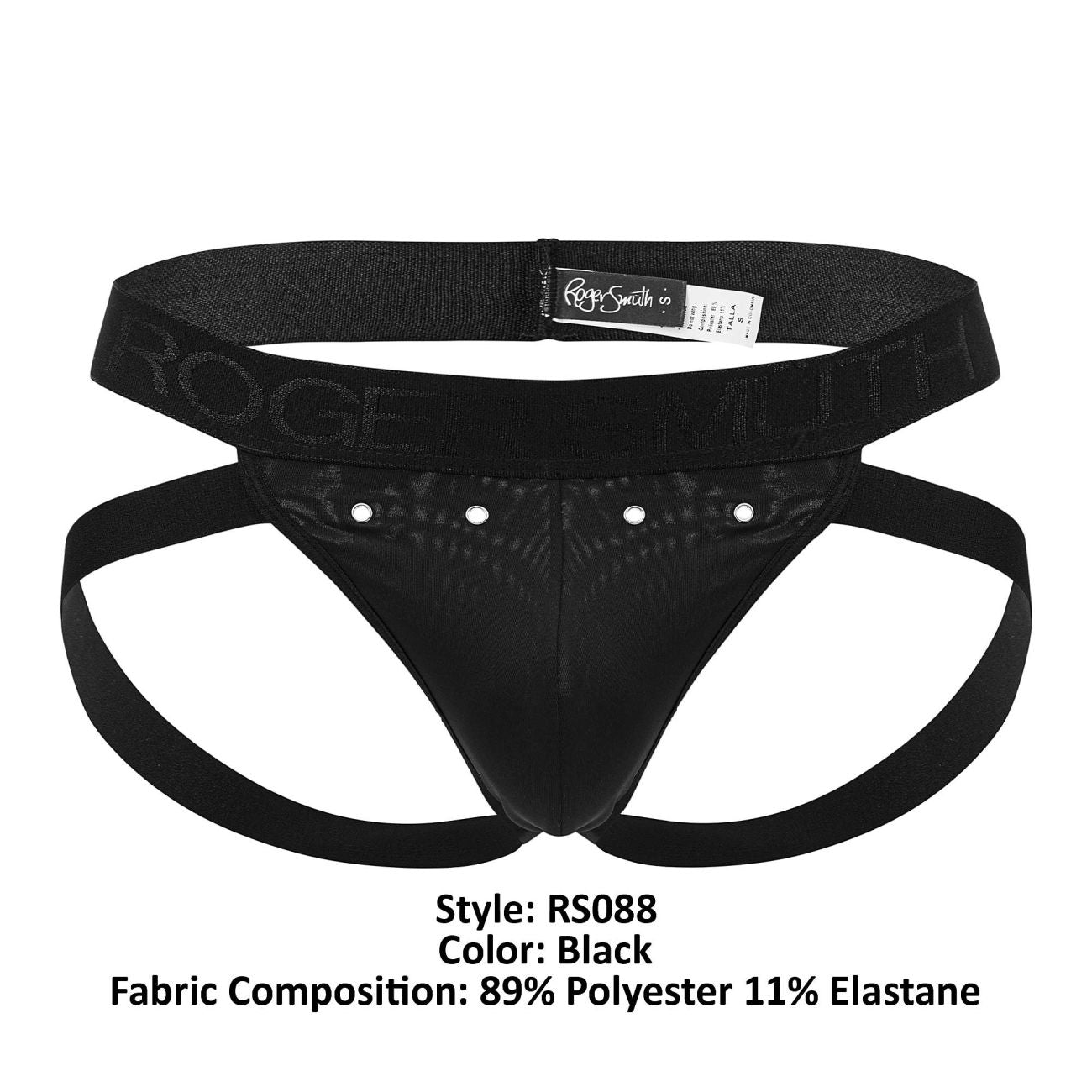 Tanga tipo jock Roger Smuth RS088 de color negro