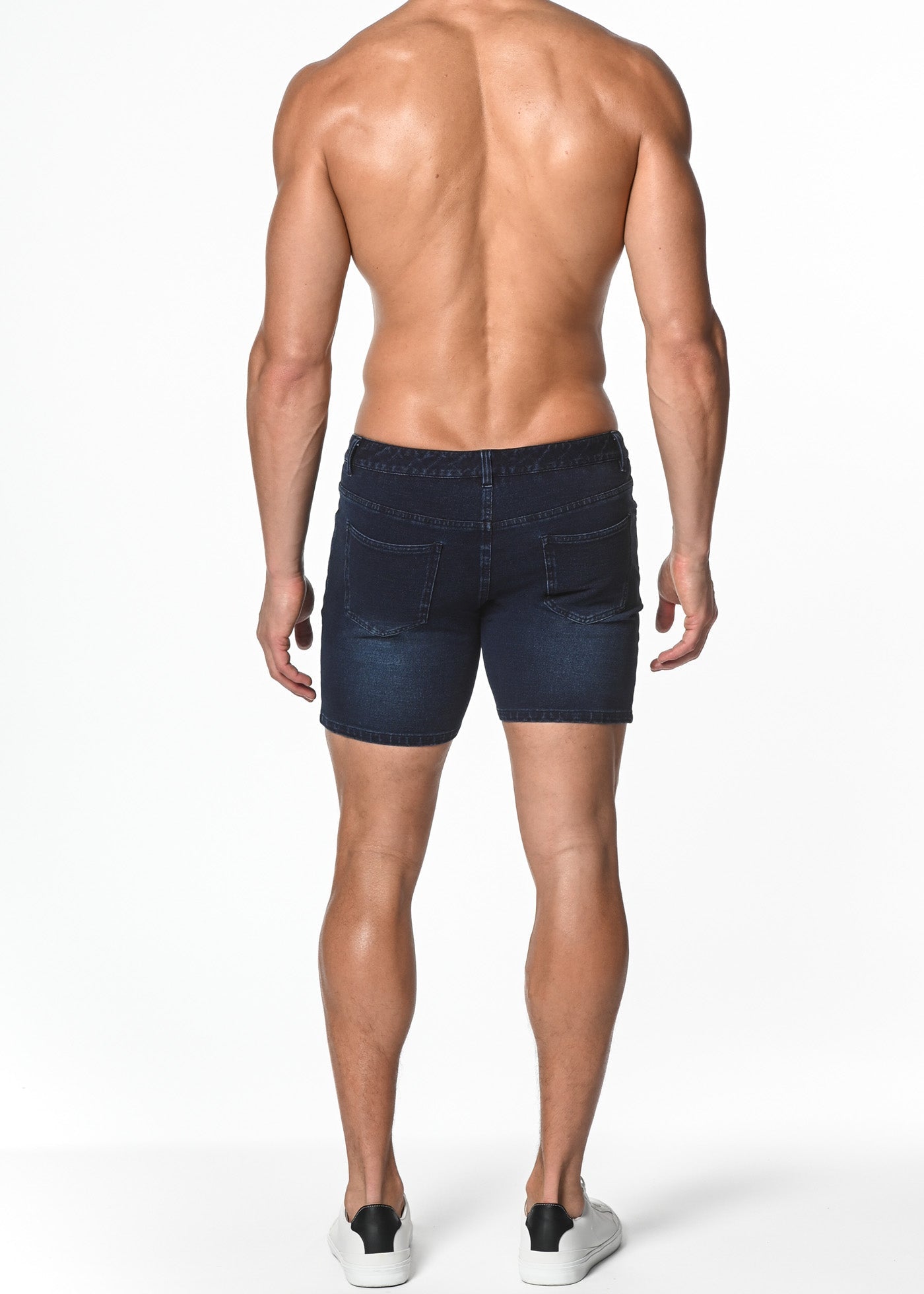 WASHED DENIM STRETCH KNIT SHORT - DealByEthan.gay