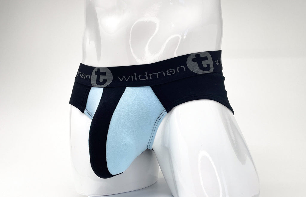 Stretch Cotton Big Boy Pouch Brief Black/Blue - DealByEthan.gay loves WildmanT