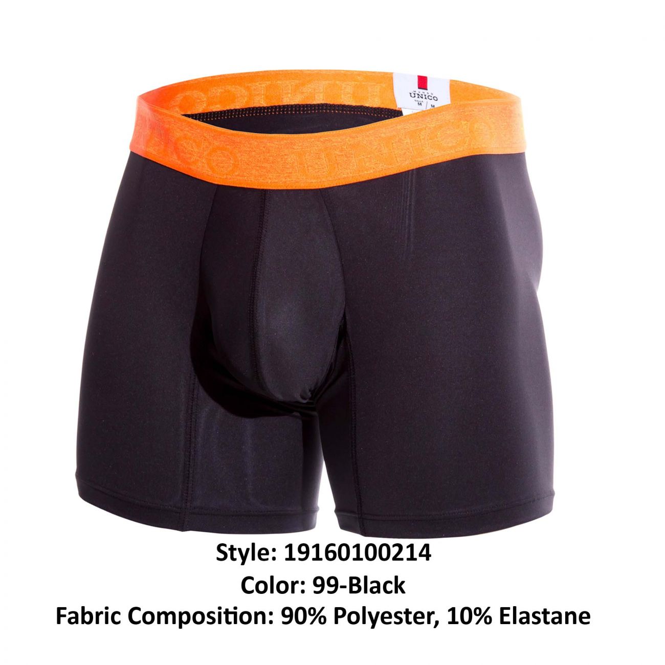 Unico 19160100214 COLORS Vigoroso Boxer Briefs Color 99-Black - DealByEthan.gay loves Unico